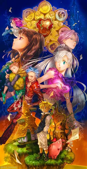 “the Seven Deadly Sins Illustrated In This Iphone Wallpaper.” Wallpaper