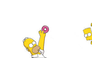 The Simpsons Bart And Homer Donut Wallpaper