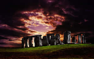 The Stonehenge Underneath Ominous Skies Wallpaper