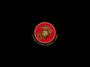 The Us Marine Corps Logo On A Black Background Wallpaper
