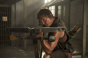 The Walking Dead Daryl With Bow Wallpaper