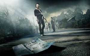 The Walking Dead Note On Ground Wallpaper