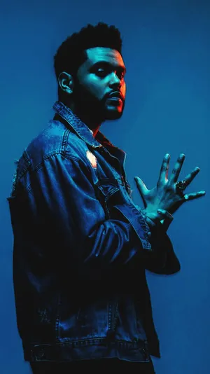 The Weeknd Blue Neon Iphone Wallpaper