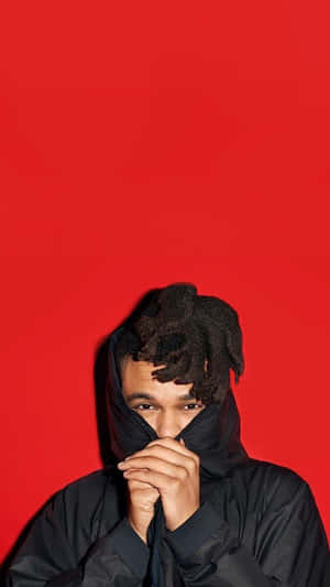 The Weeknd On Red Iphone Wallpaper