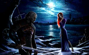 The Witcher Geralt And Bruxa Art Wallpaper