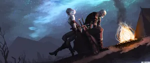 The Witcher Geralt And Ciri Fan Art Wallpaper