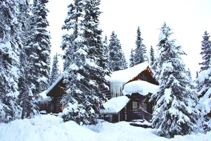 Thick Snow House Roof Wallpaper