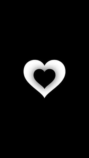 Thick White And Black Heart Iphone Wallpaper