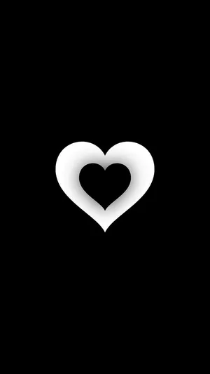 Thick White And Black Heart Iphone Wallpaper
