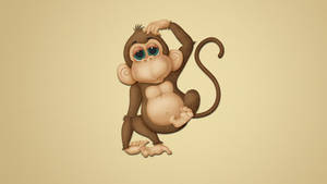 Thinking Monkey Cartoon Wallpaper