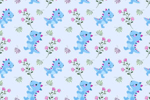 This Adorable Dinosaur Pattern Is So Sweet And Fun! Wallpaper