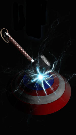 Thor Hammer And Captain America's Shield Wallpaper