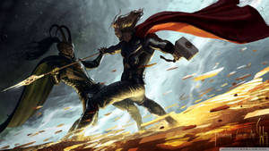 Thor Vs. Loki Marvel Wallpaper