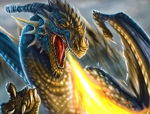 Thorny Fire Breathing Dragon Wallpaper