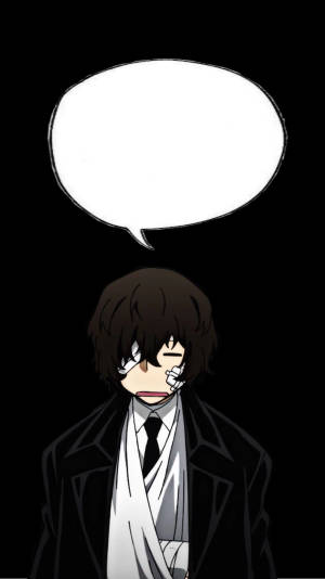 Thoughtful Dazai With Speech Bubble Wallpaper