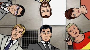 Thoughtful Sterling Archer Gazing Down Wallpaper