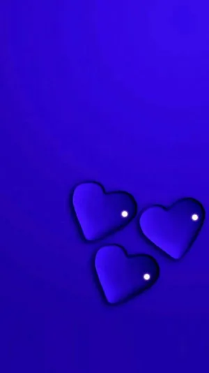 Three Blue Hearts Wallpaper