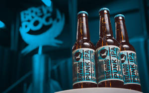 Three Brewdog Punk Ipa Bottles Wallpaper