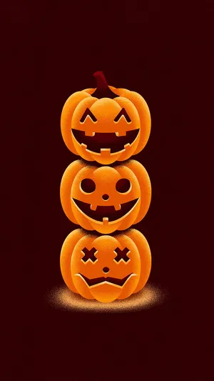 Three Halloween Pumpkin Wallpaper