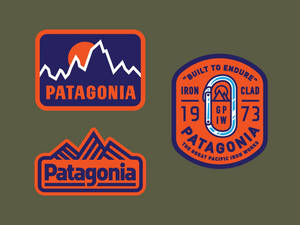 Three Orange Patagonia Logos Wallpaper