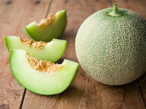 Three Slices Honeydew Melon Wallpaper