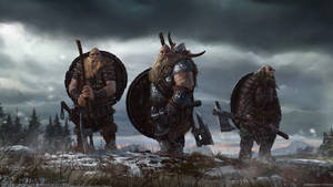 Three Viking Berserkers Hd Wallpaper