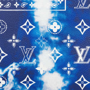 Tie-dye Louis Vuitton Blue Background Wallpaper