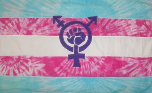 Tie Dye Trans Flag And Symbol Wallpaper