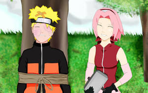 Tied Naruto With Sakura Wallpaper