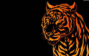 Tiger Artwork Black Pc Wallpaper