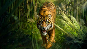 Tiger In The Jungle Wallpaper