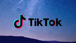 Tiktok Logo Night Sky Landscape Wallpaper