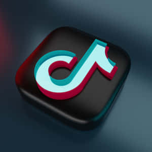 Tiktok Logo On A Black Background Wallpaper