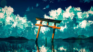 Tilting Torii Gate Wallpaper