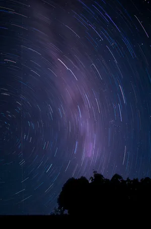 Time Lapse Of Star Filled Galaxy Wallpaper