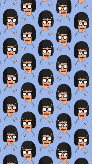 Tina Belcher Face Pattern Art Wallpaper