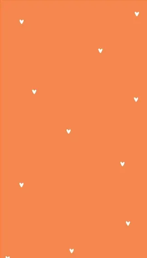 Tiny Hearts On Orange Aesthetic Phone Wallpaper