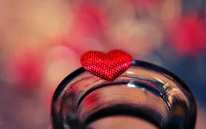 Tiny Red Heart On Bottle Wallpaper