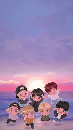 Bts Cartoon Head Icon Wallpaper WallpapersOK
