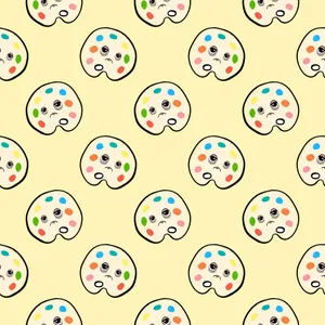 Tired Palette Faces Pattern Wallpaper
