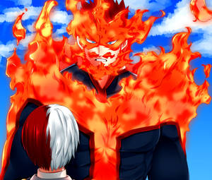 Todoroki Family Endeavor Ignited Arrow Wallpaper