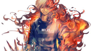 Todoroki Surrounded By Flames Wallpaper