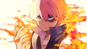 Todoroki Using Fire Ability Wallpaper