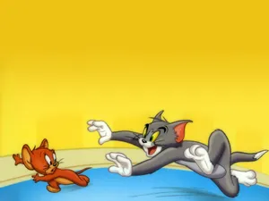 Tom And Jerry Iphone Yellow Walls Wallpaper