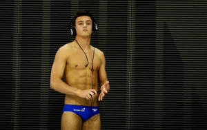 Tom Daley In Blue Trunks Wallpaper