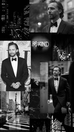 Tom Hiddleston Black And White Collage Wallpaper
