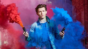 Tom Holland Aesthetic Smoke Shot Wallpaper