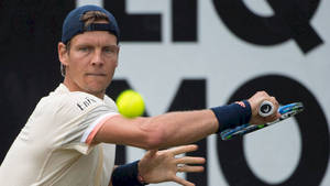 Tomas Berdych Preparing To Swing Racket Wallpaper