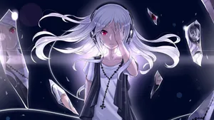 Tomboy Anime Girl With Headphones Wallpaper