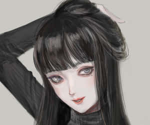 Tomie In Gray Shirt Wallpaper